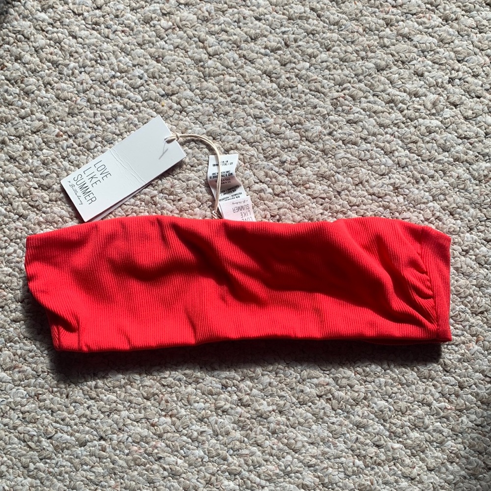 Billabong modern day beach lover “Fired Up” bandeau red bikini bra top bralette - Picture 2 of 10